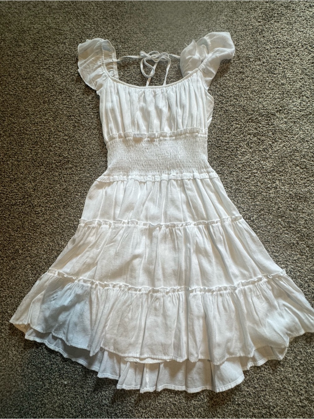 Altar'd State White Ruffled Mini Dress